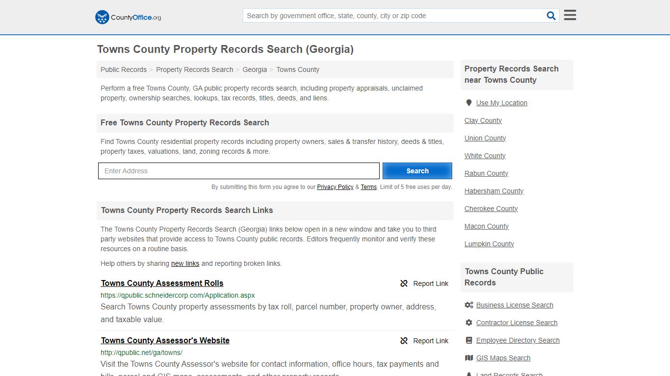 Towns County Property Records Search (Georgia) - County Office