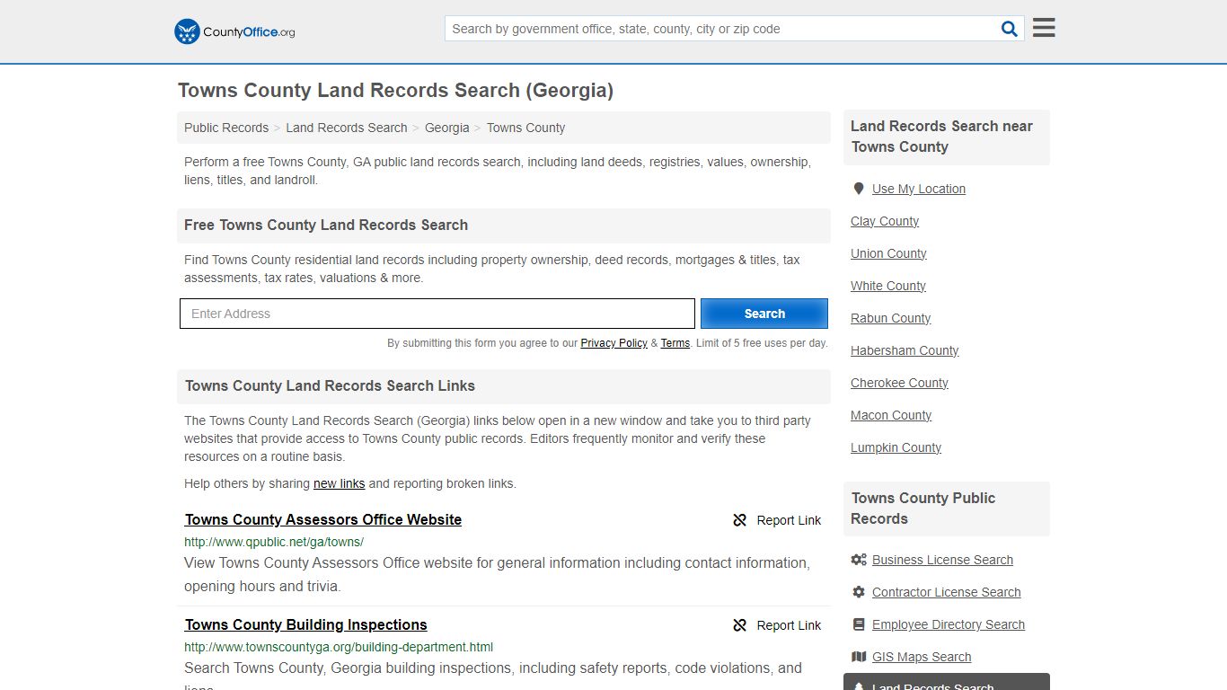 Towns County Land Records Search (Georgia) - County Office
